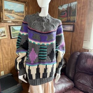 Vintage Wool Geometric Knit Sweater